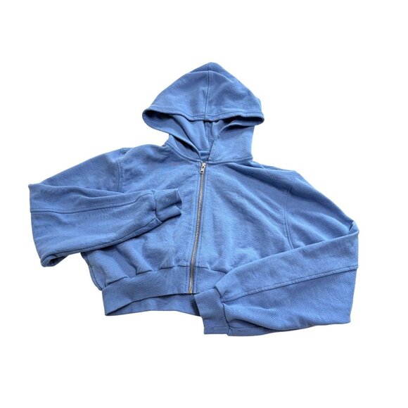 ALO Yoga Sweet Escape Zip Up Hoodie in Crystal Clear Blue - Picture 1 of 5